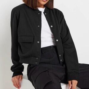 The Dressing Room Boutique ARDINE JACKET Classic Black Bomber Style XL